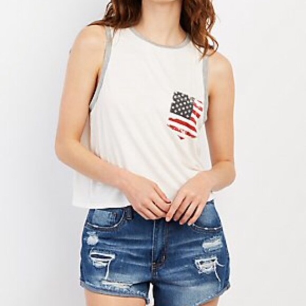 Charlotte Russe American Flag crop top
